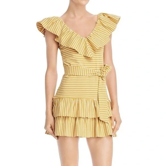 Saylor Stripe Knit Ruffle Dress - Picture 1 of 8
